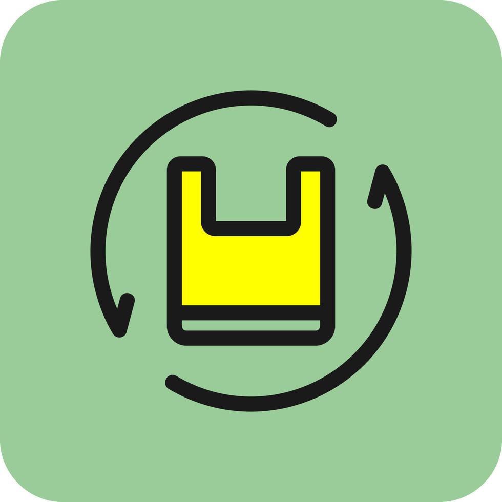 Recyled Plastic Bag Vector Icon Design