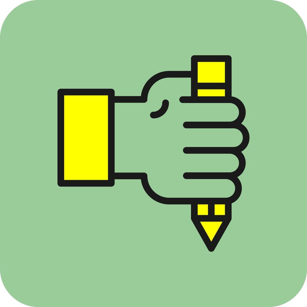 Hand And Pencil Vector Icon Design