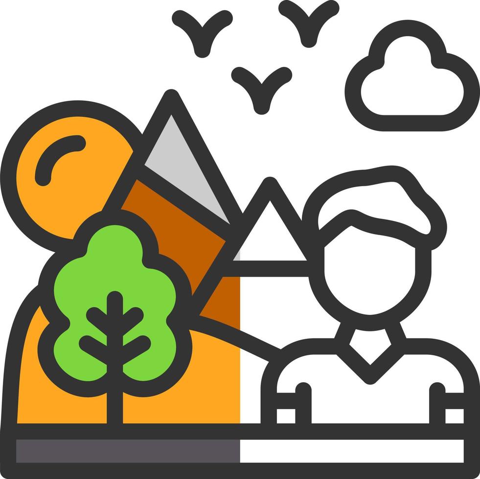 Hiking Vector Icon Design