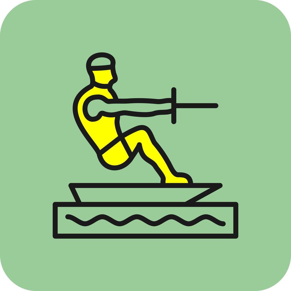 Barefoot Skiing Vector Icon Design