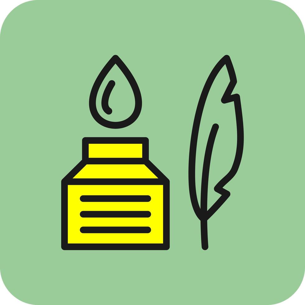 Feather And Ink Vector Icon Design