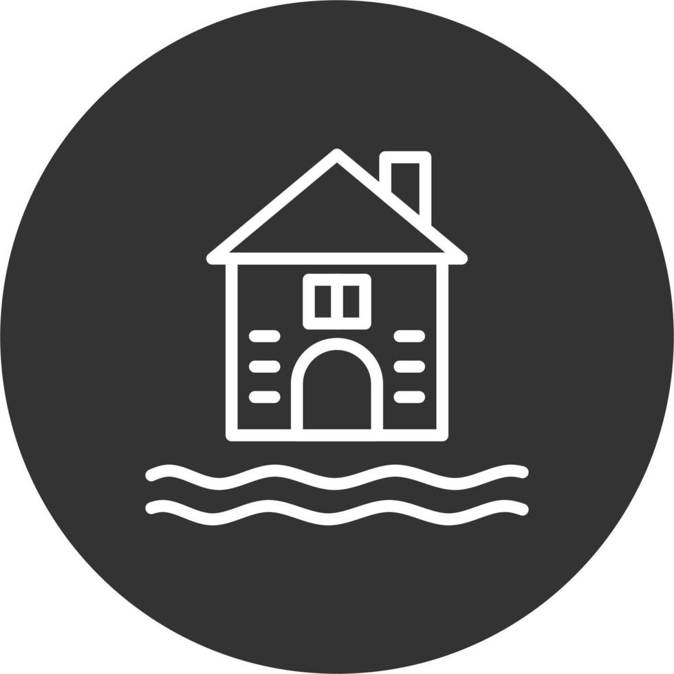 Flooded House Vector Icon
