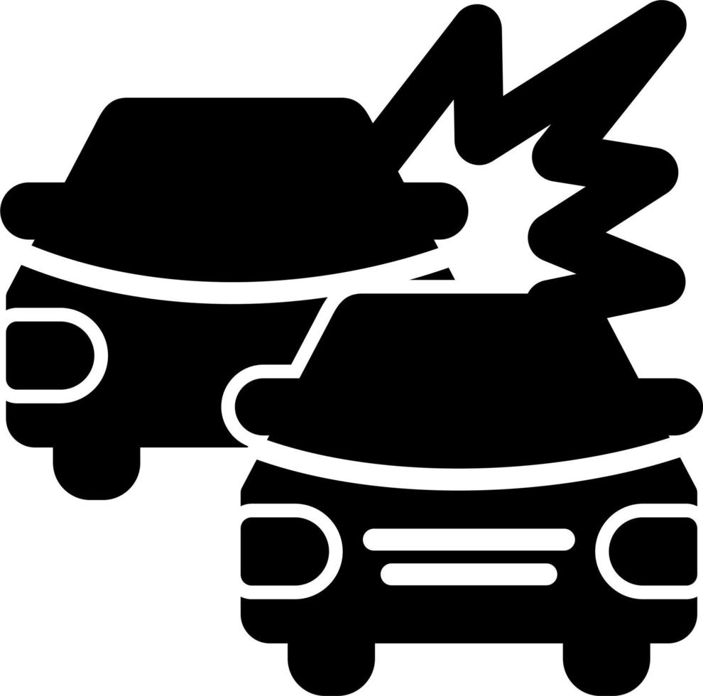 icono de vector de coche de accidente