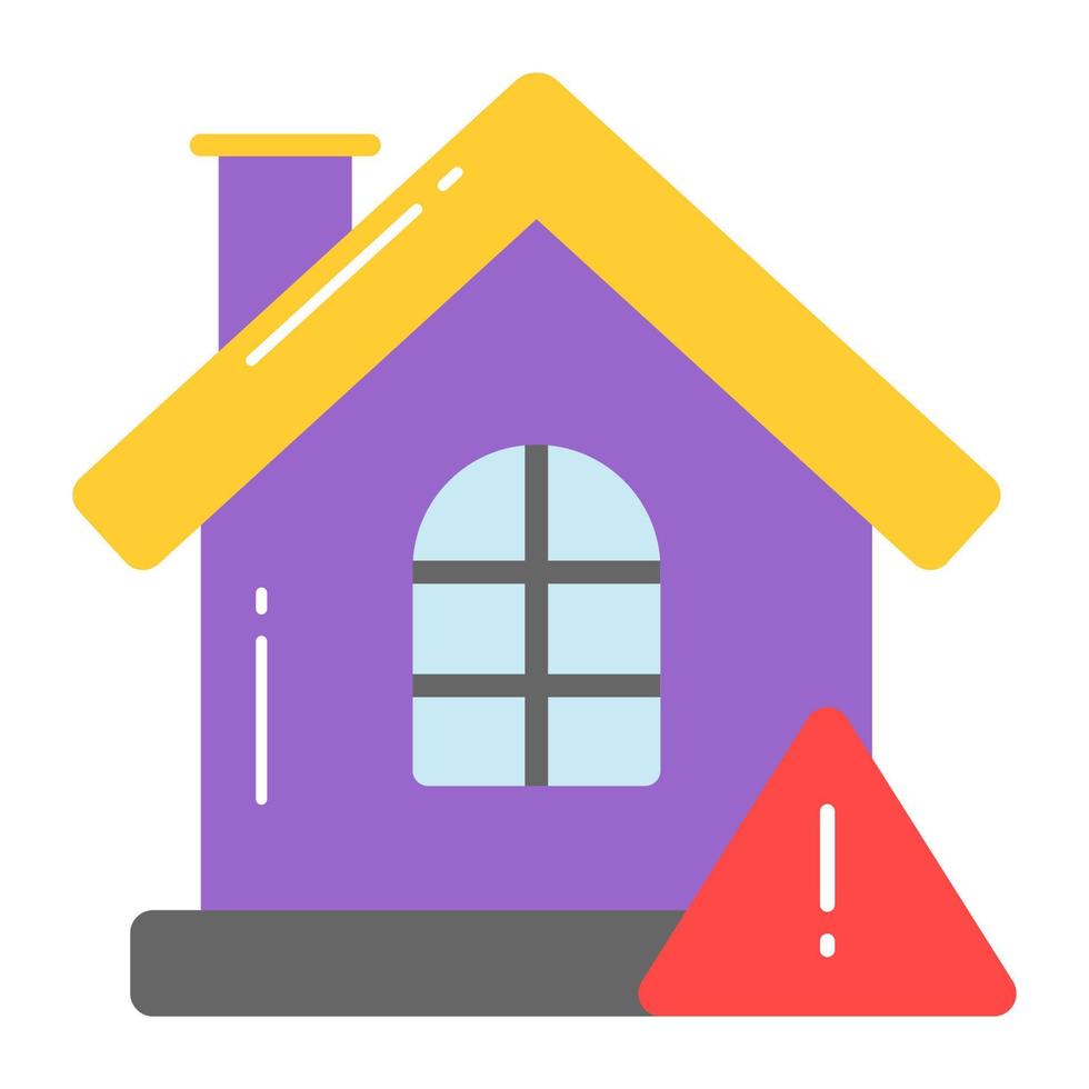 Exclamation mark with home vector design of home warning, easy to edit