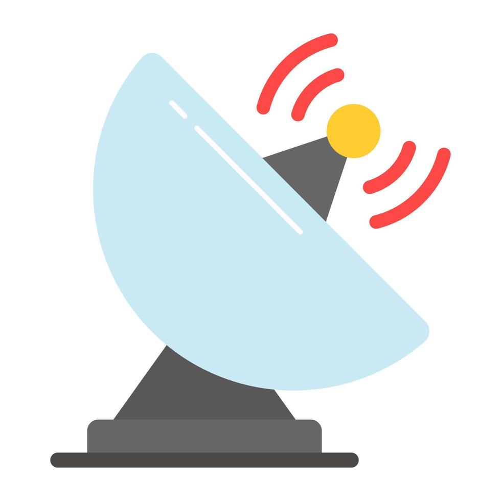 Trendy vector style vector of parabolic dish, broadcasting satellite dish icon