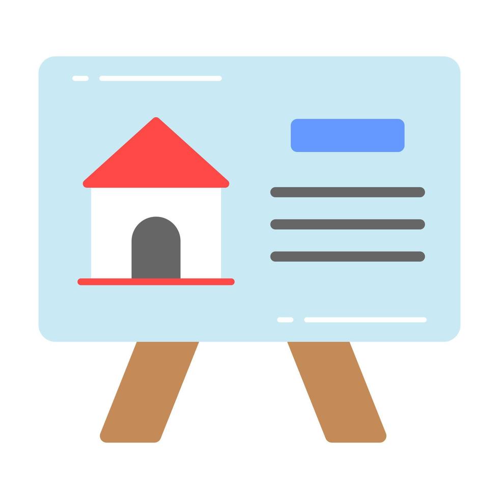 Home with presentation board vector of home presentation