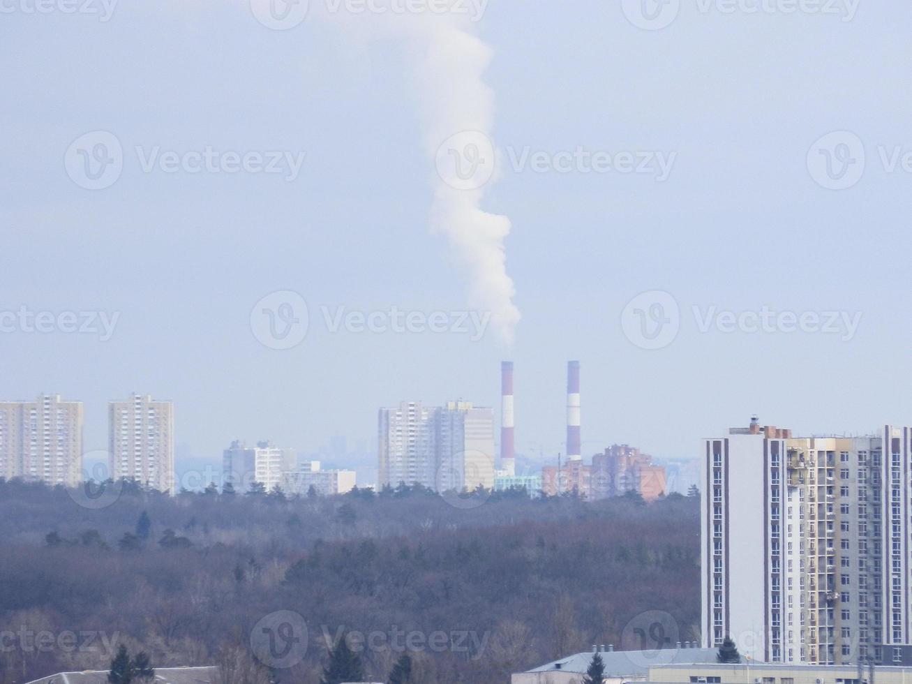 Panorama of the city from the height of a multi-storey building photo