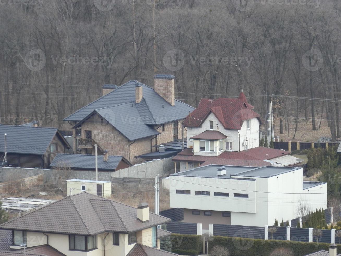 View from a height of a residential cottage photo