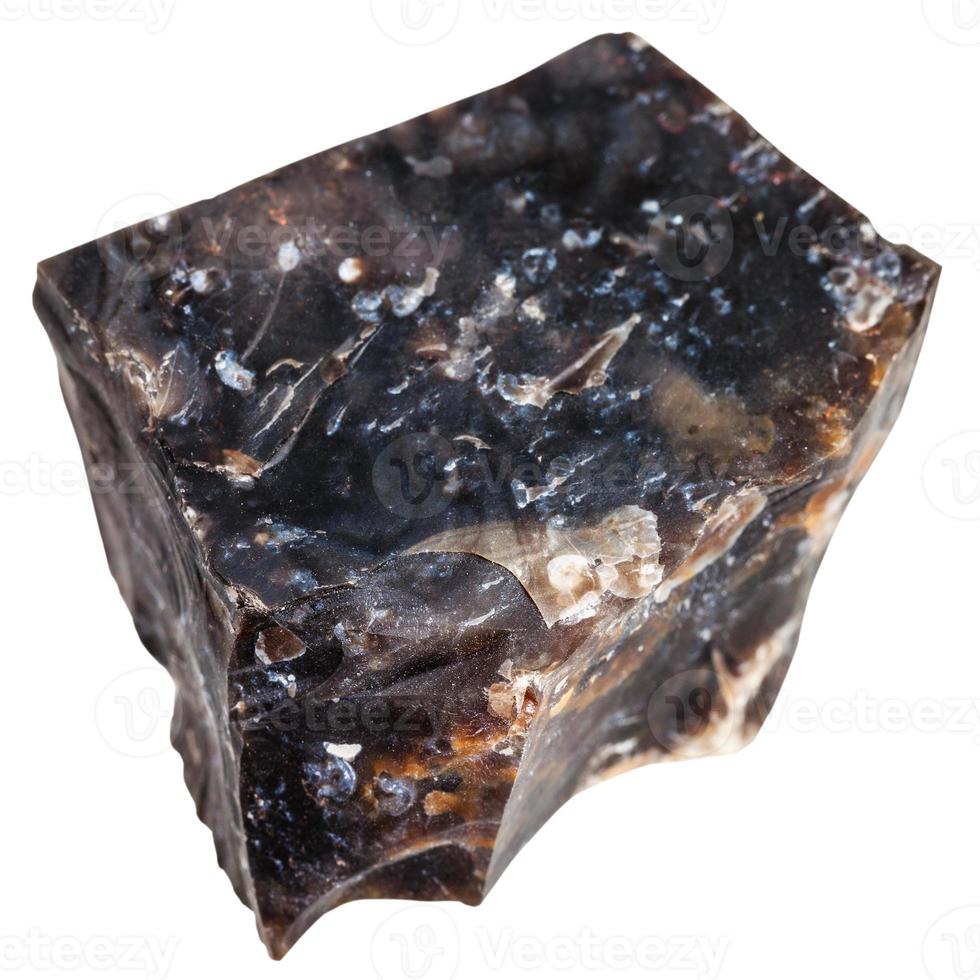 natural black flint mineral isolated on white 21090772 Stock Photo at