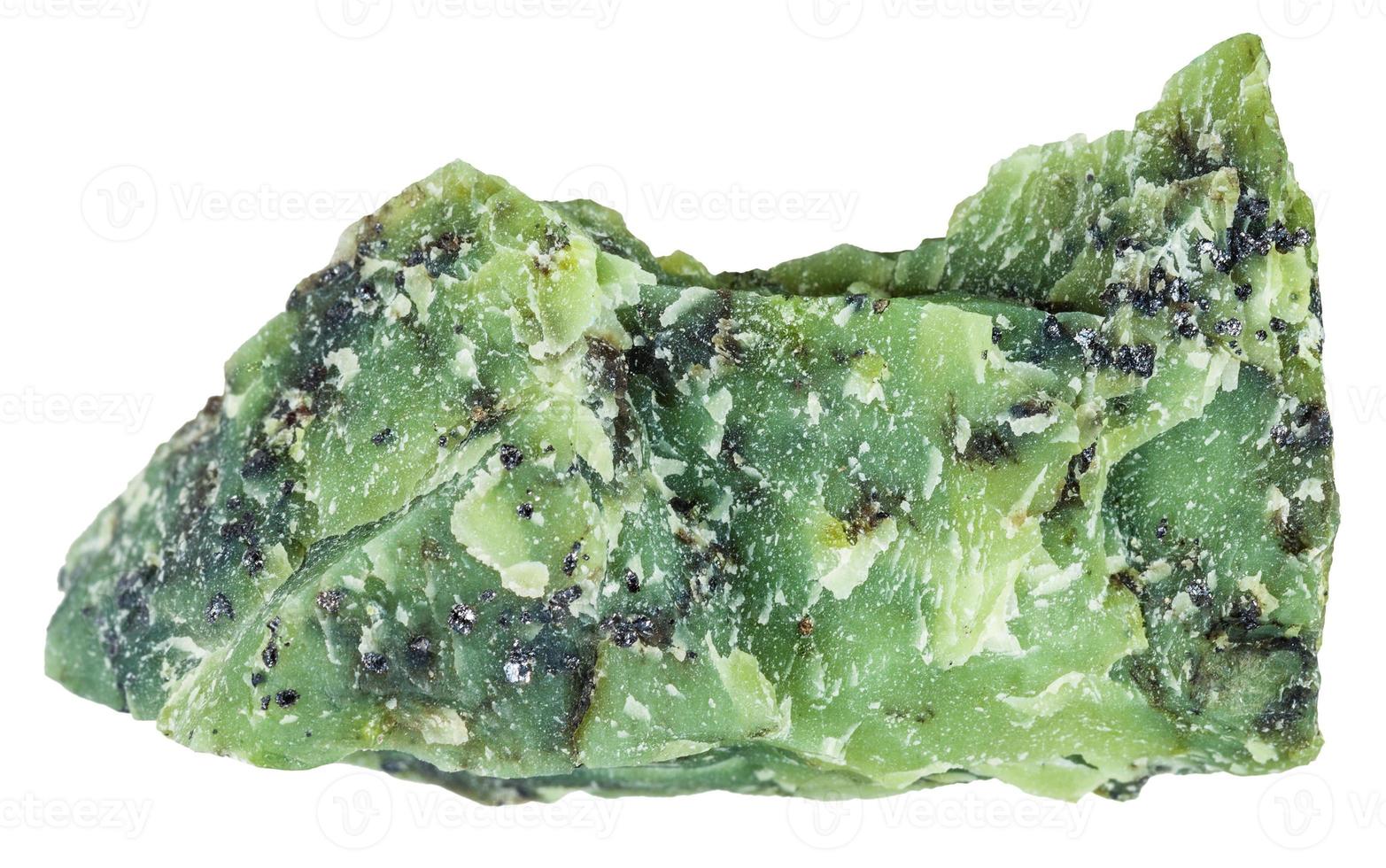 piece of Lizardite Serpentine gemstone isolated photo