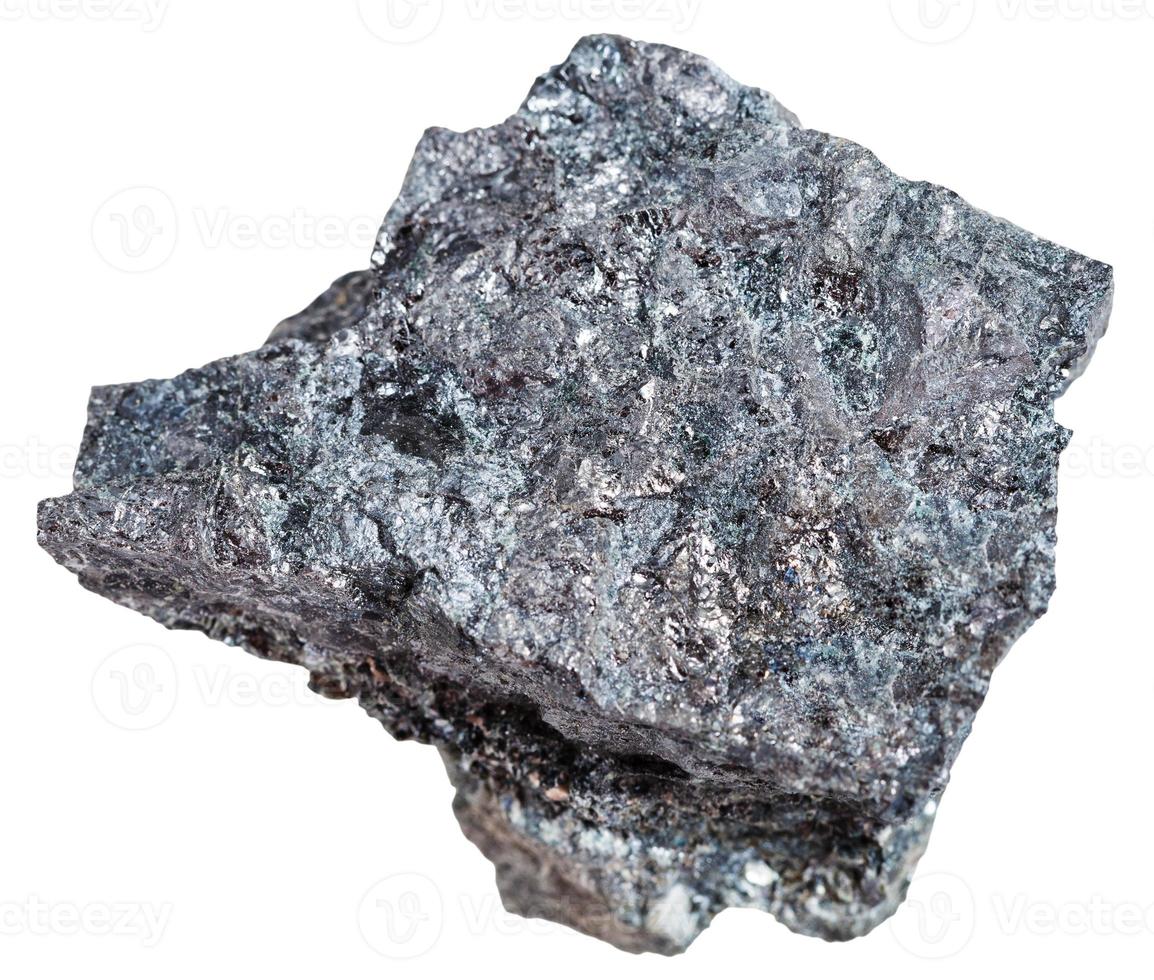 piece of magnetite ore isolated on white photo