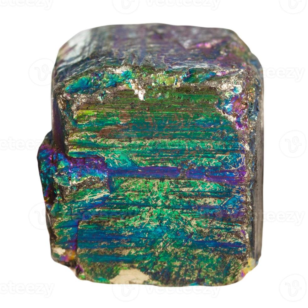 piece of iridescent pyrite mineral stone photo