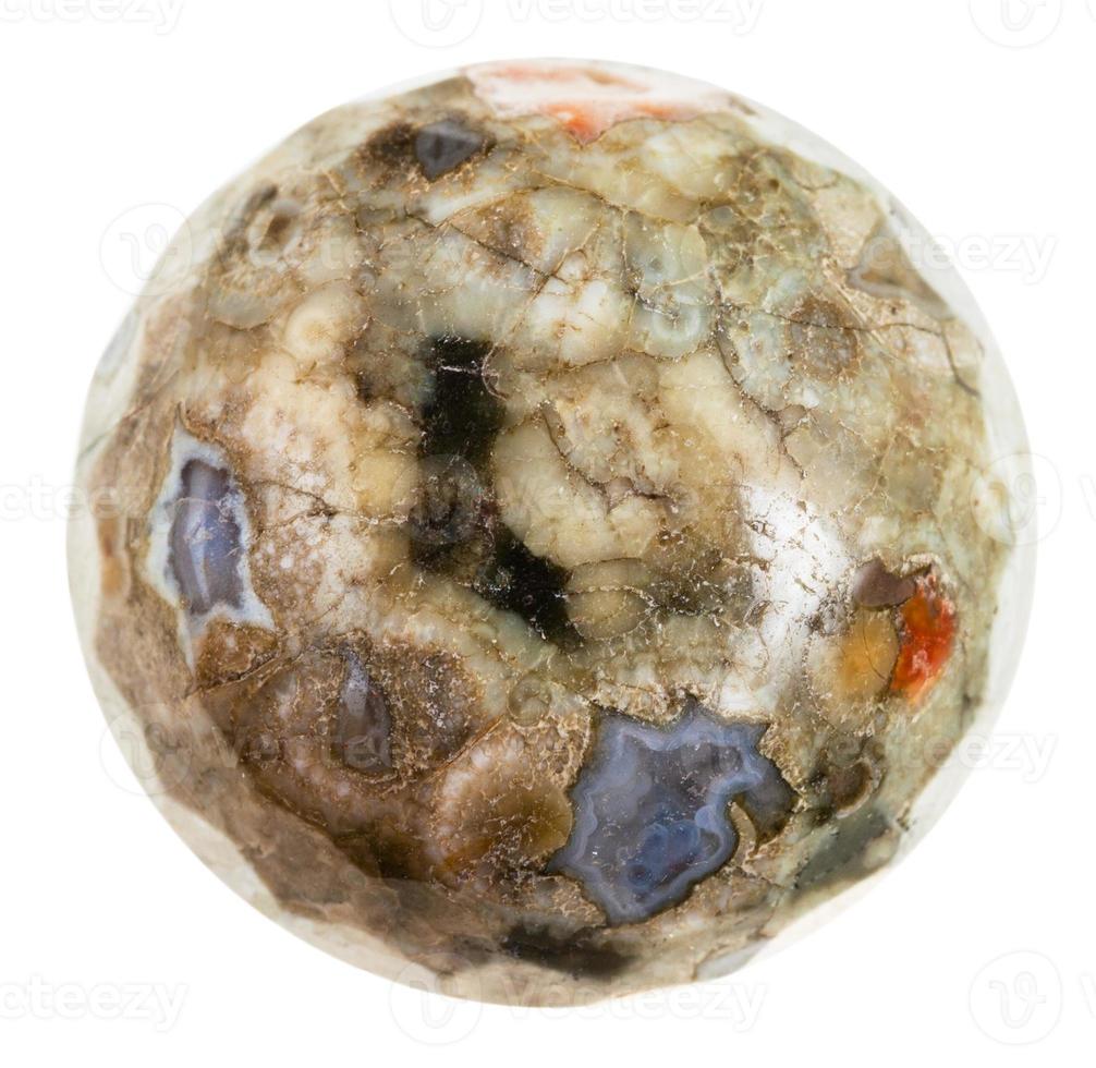 ball from green Madagascar Rhyolite isolated photo