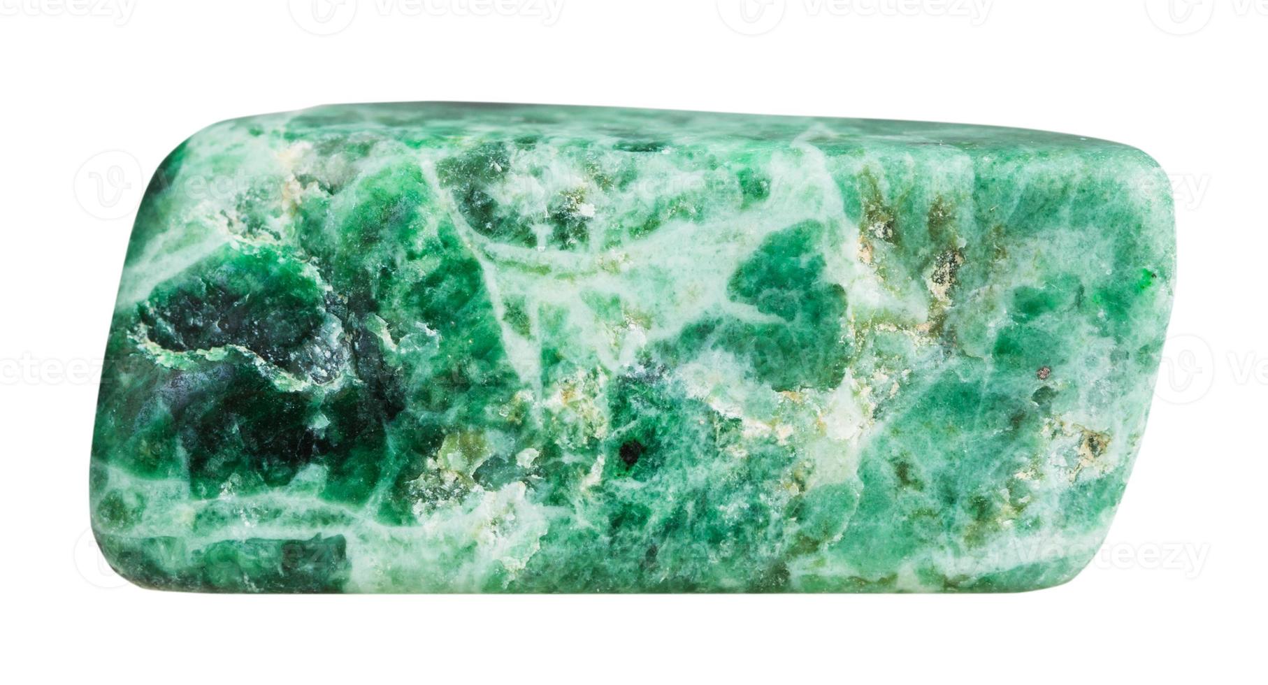 pebble of green jadeite mineral gem stone photo