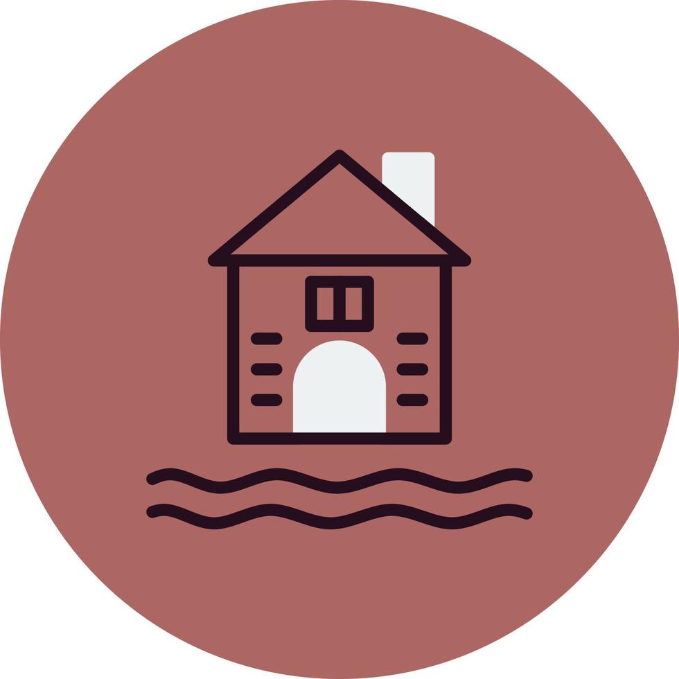Flooded House Vector Icon
