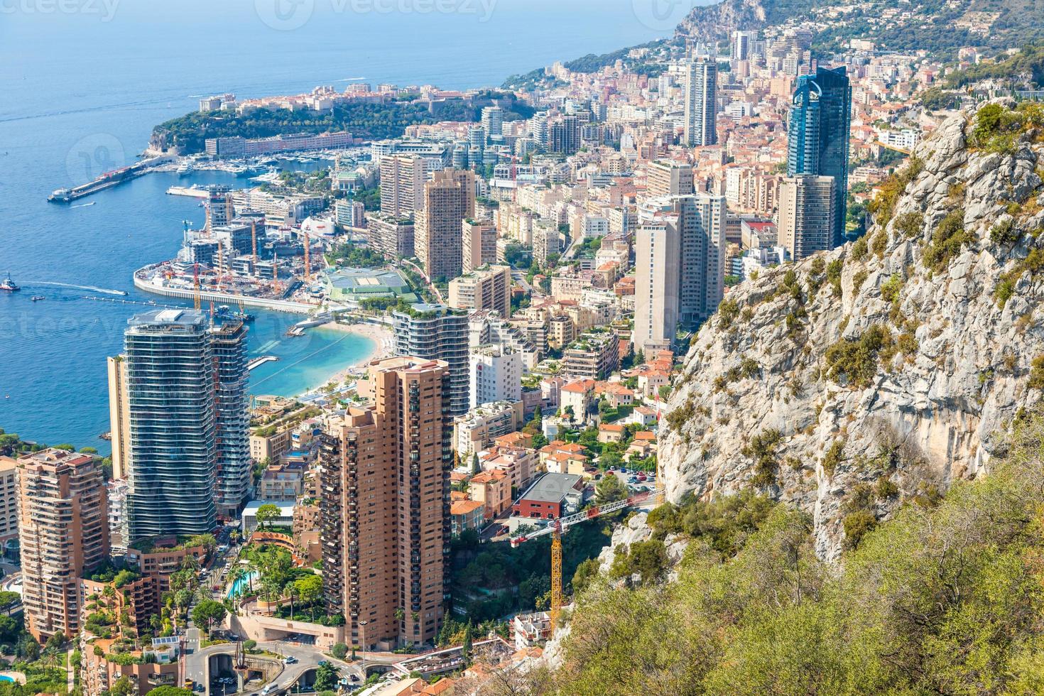 Monte Carlo - panoramic view of the city. Monaco port and skyline. photo