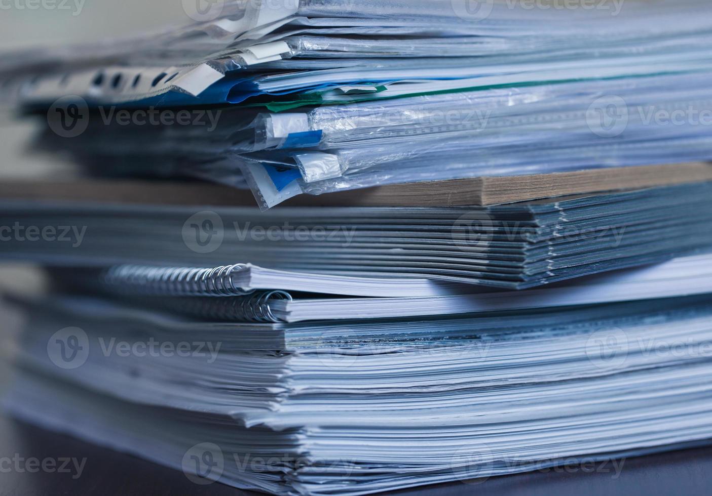 Large pile of magazine and books closeup photo