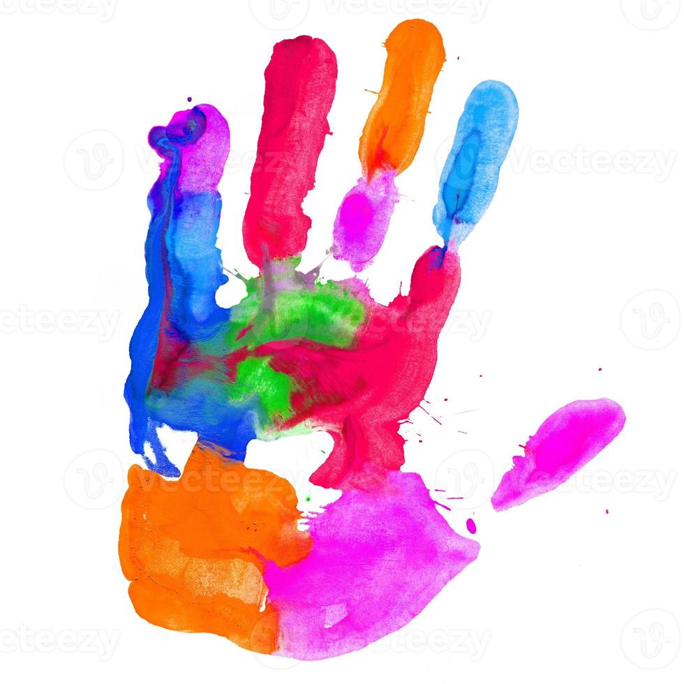 Colorful hand print photo