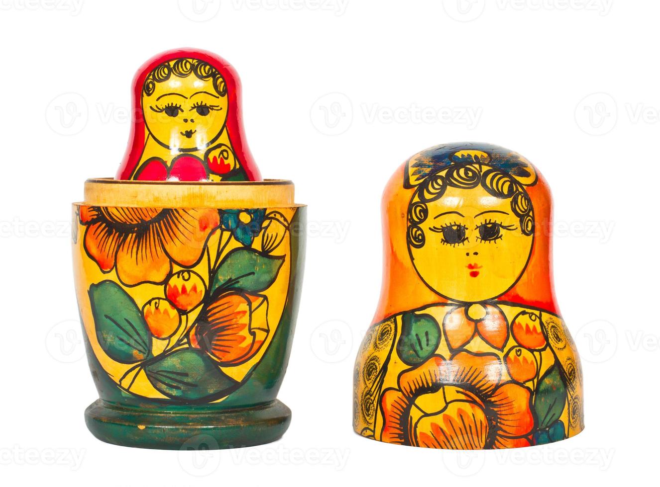 Matryoshkas on white background photo