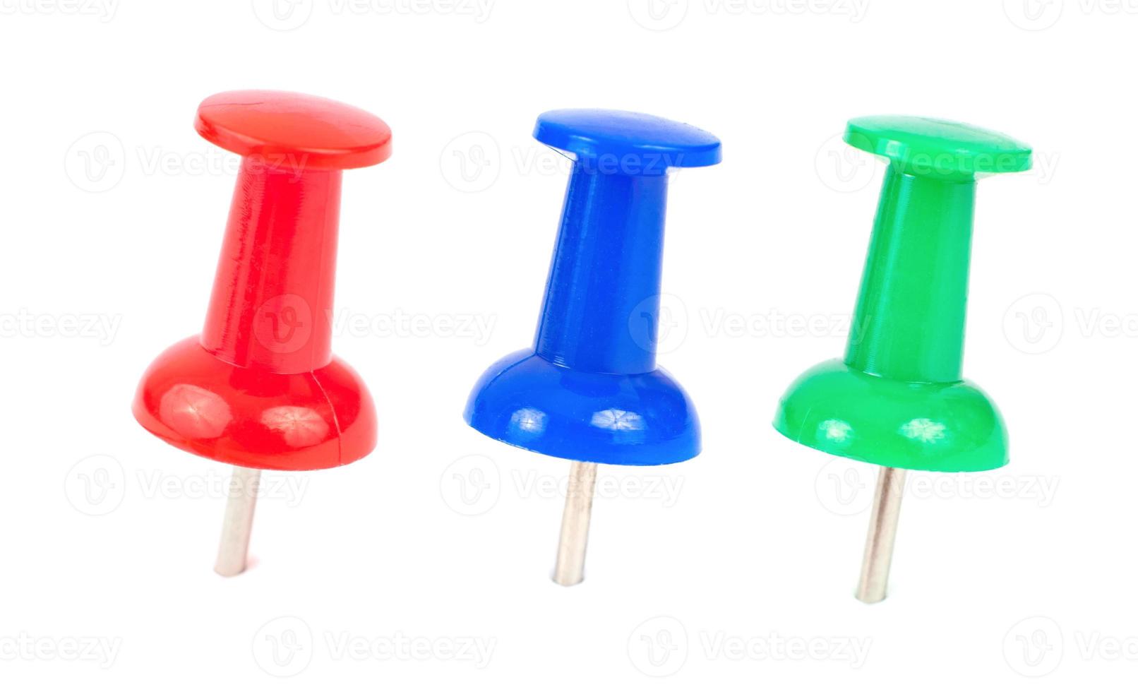 Three colored pushpin photo