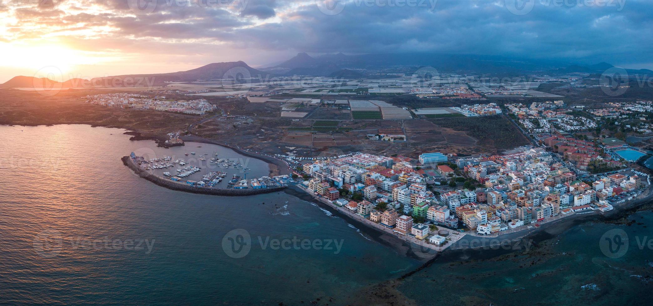 View from the height of the city on the Atlantic coast. Tenerife, Canary Islands, Spain photo