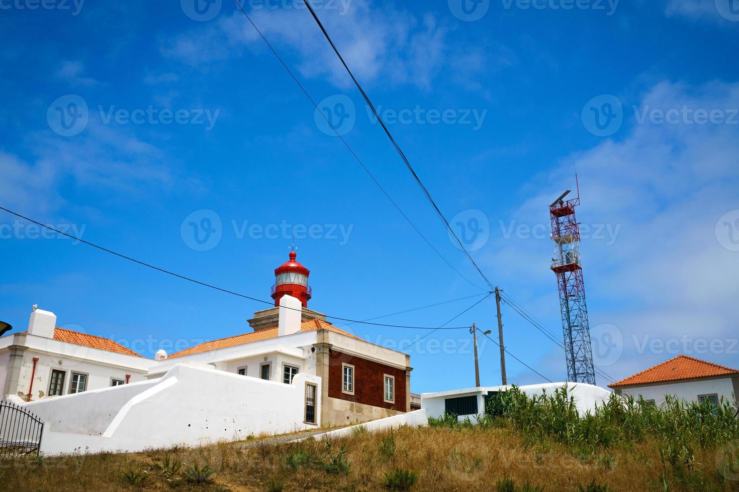 Red Lighthouse At Cape Cabo Da Roca, Portugal photo