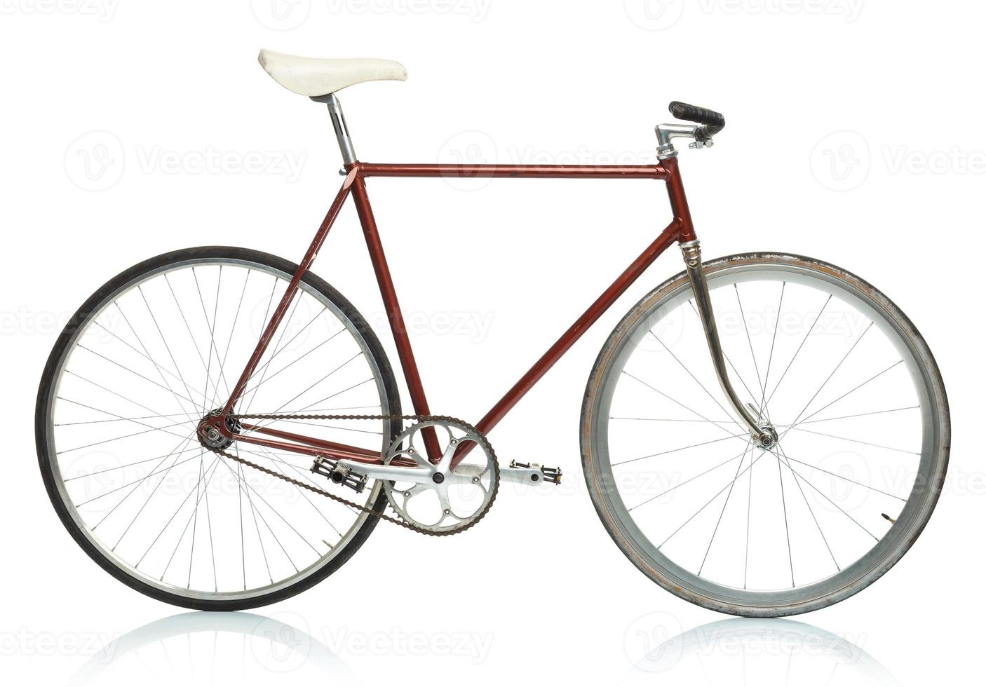 Stylish hipster bicycle isolated on white photo