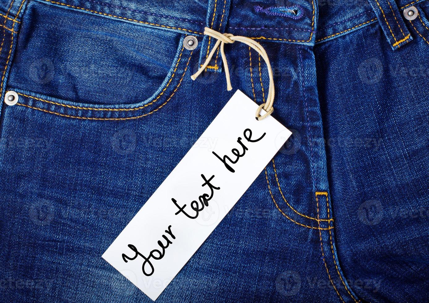 Jeans label close-up photo