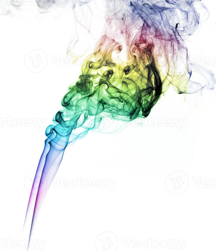 Colored smoke isolated on white photo