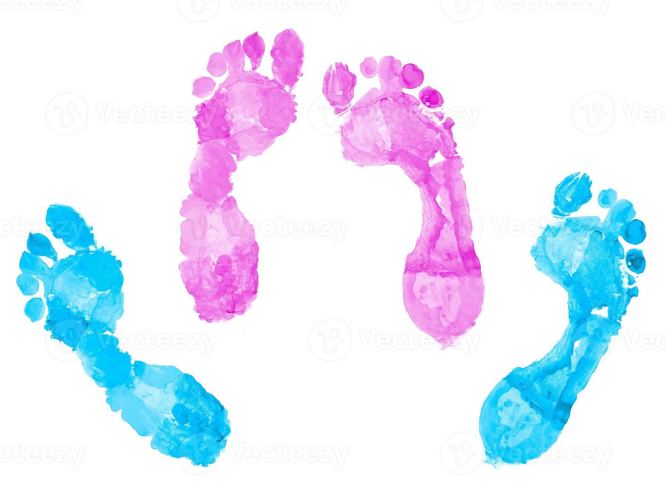 Two pairs of footprints photo