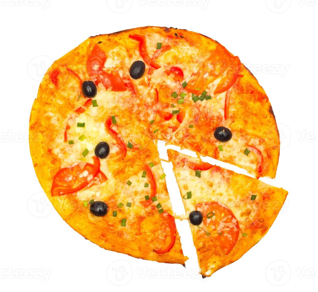 Pizza on white background photo