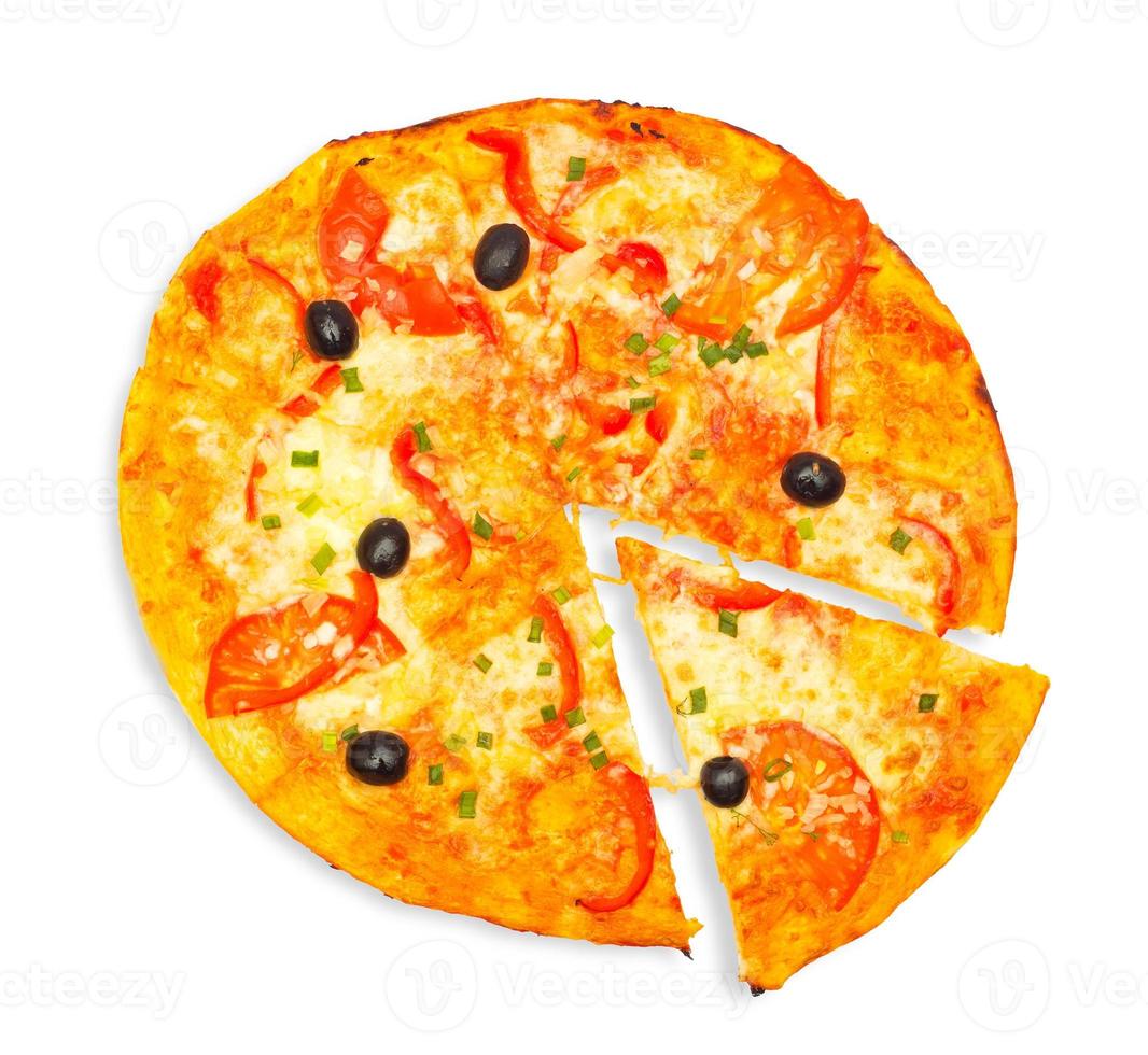 Pizza on white background photo
