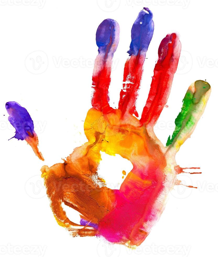 Colored hand print. photo