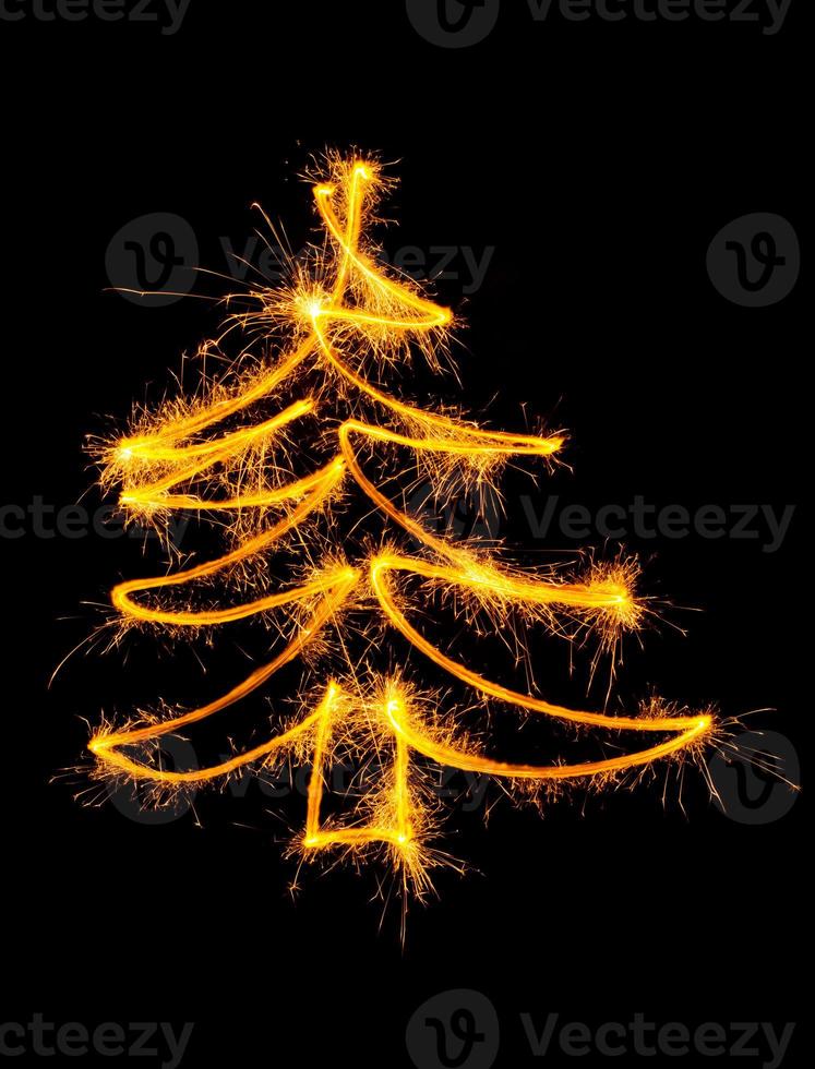 Christmas tree made by sparkler photo