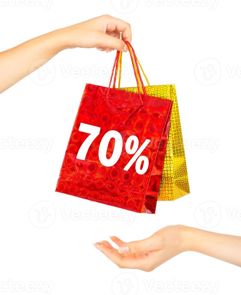 Woman's hands with shopping bags photo