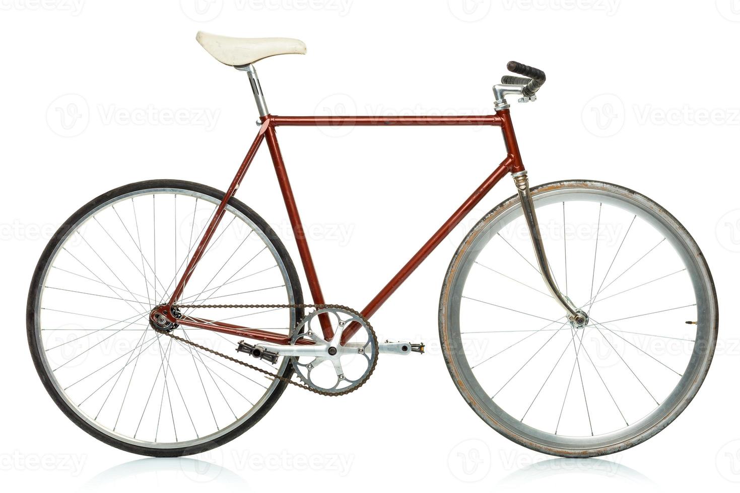 Stylish hipster bicycle isolated on white photo