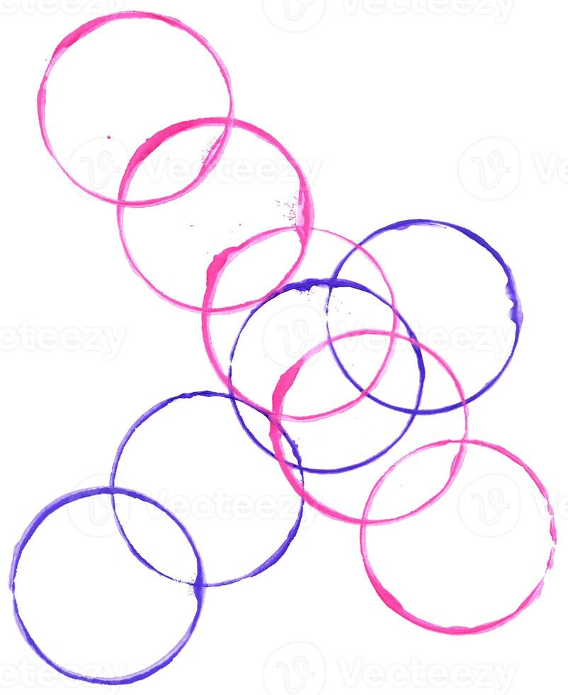 Colored circles made with paint photo