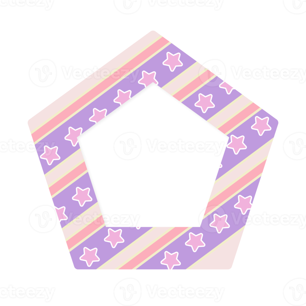 Pastel Star and Polygon Sticker png