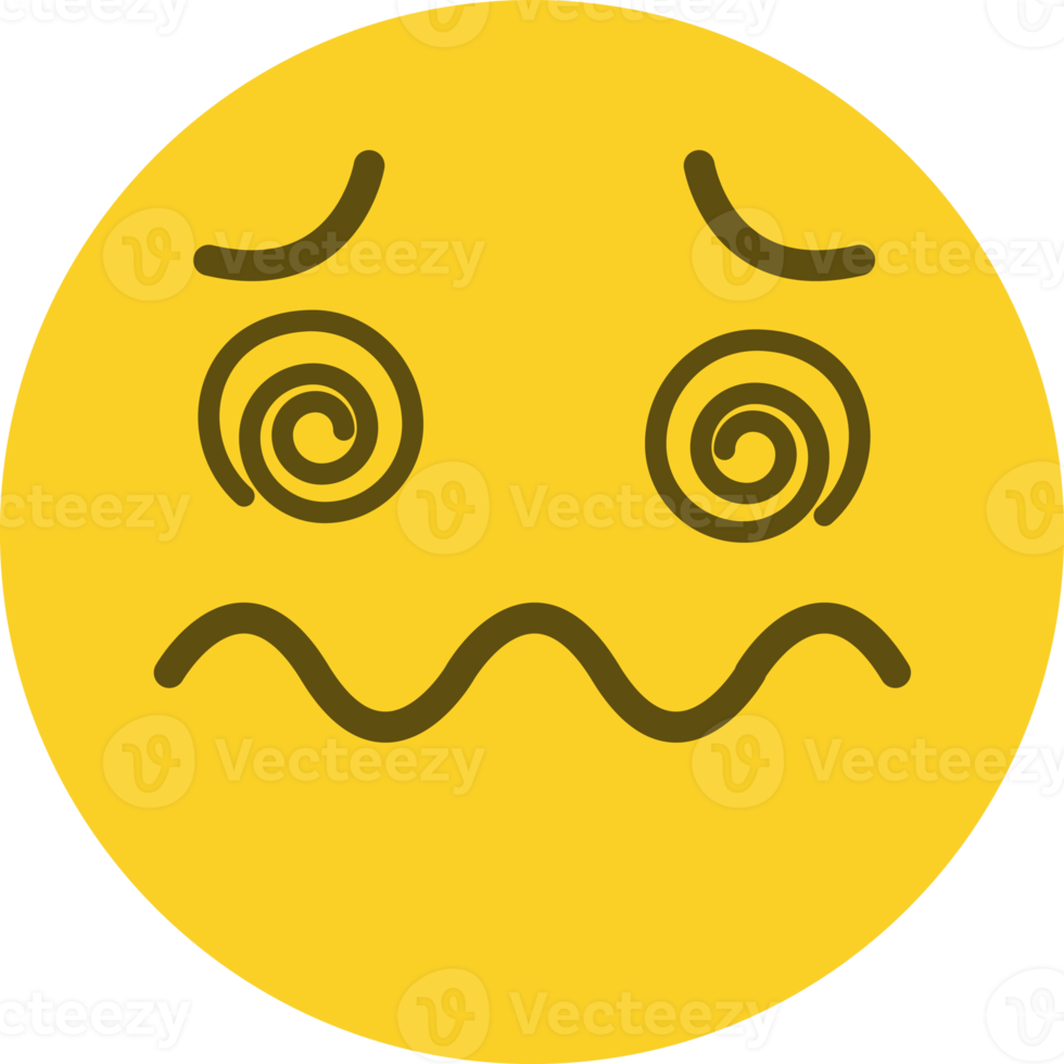 Dizzy emoticon icon, Sick emoticon icon. png