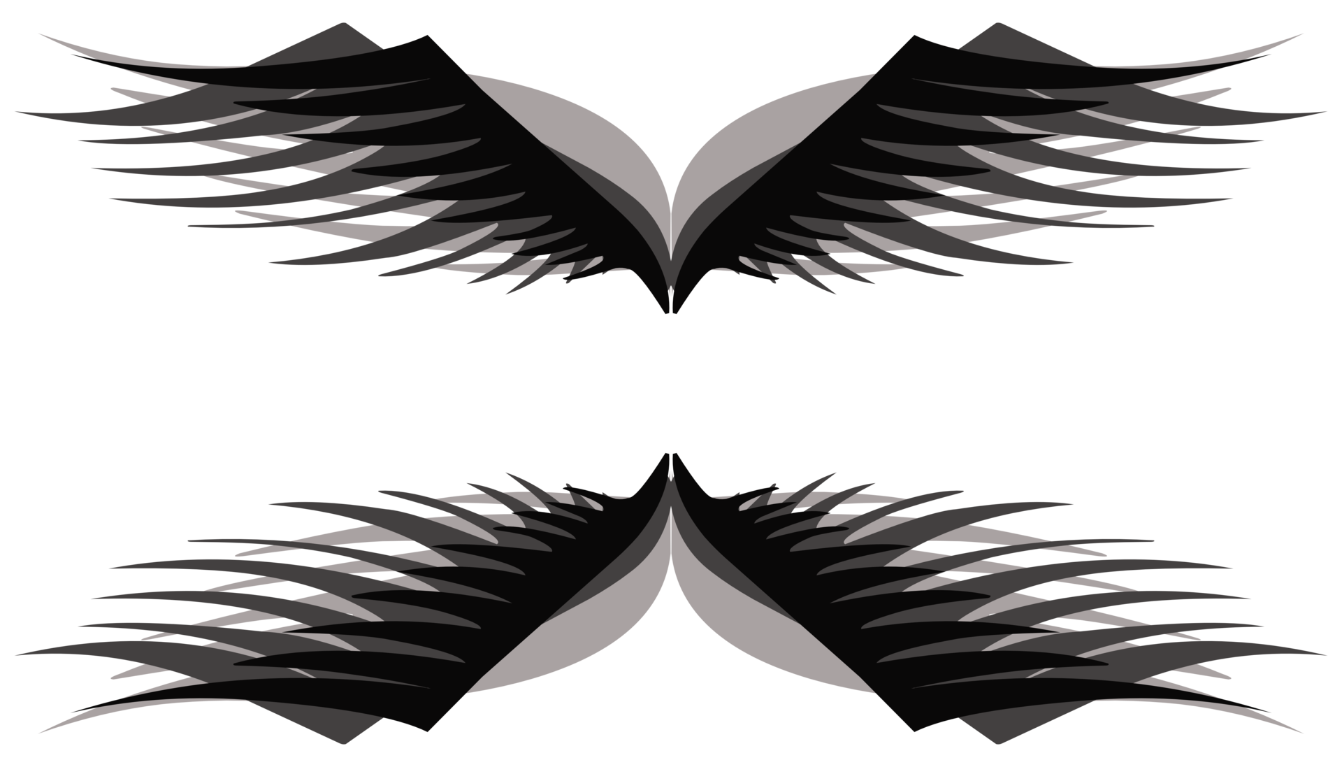 Black wings illustration background with shadow 21095516 PNG