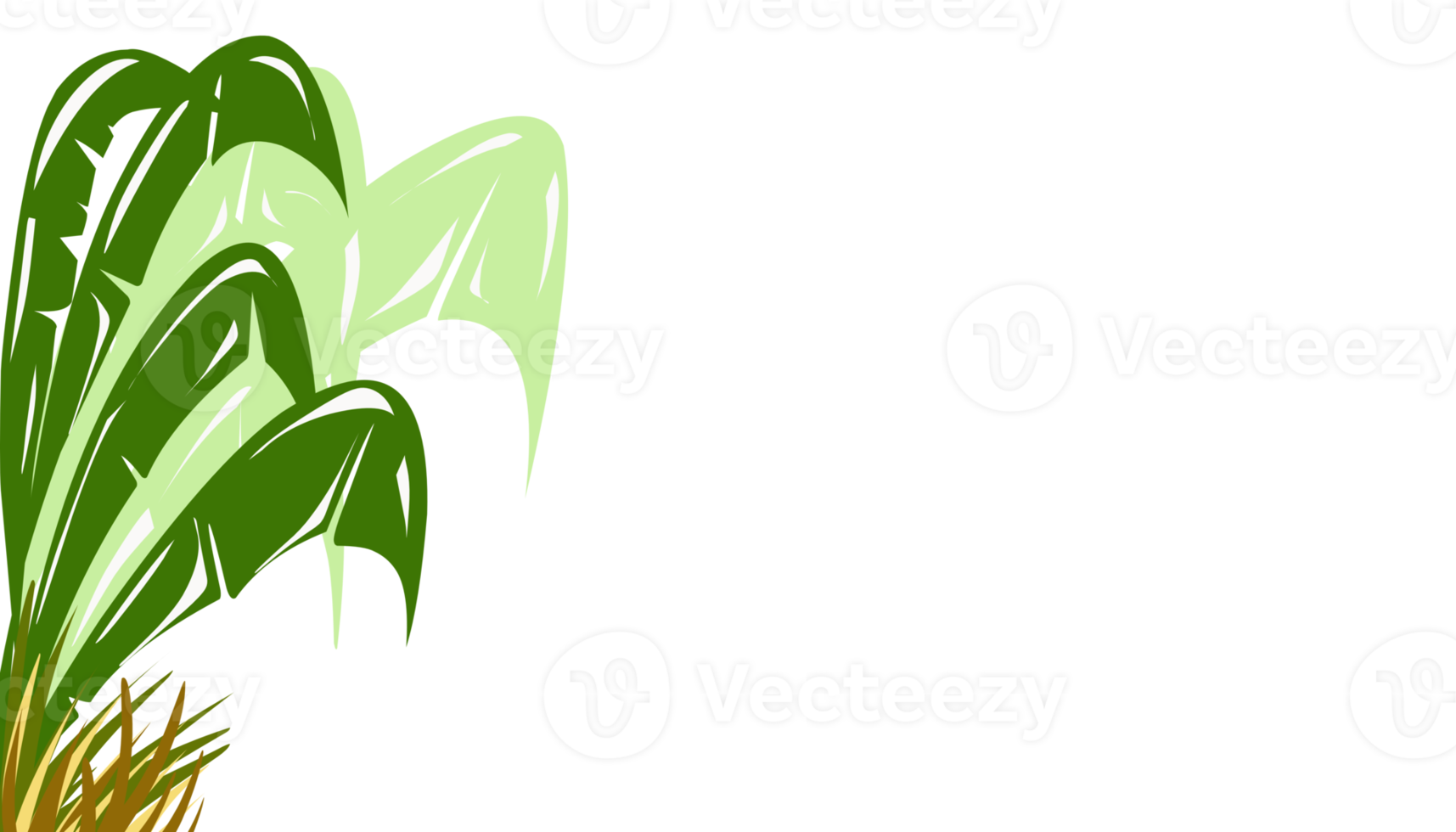 Hintergrund Illustration von Grün Pflanzen von Banane Blätter und Gelb Gras png