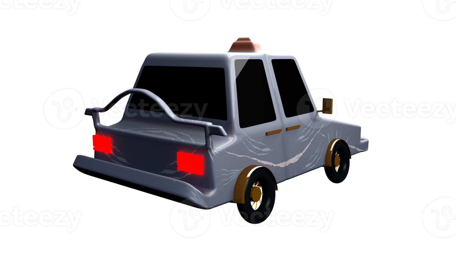 3d taxi bil med transparent bakgrund png