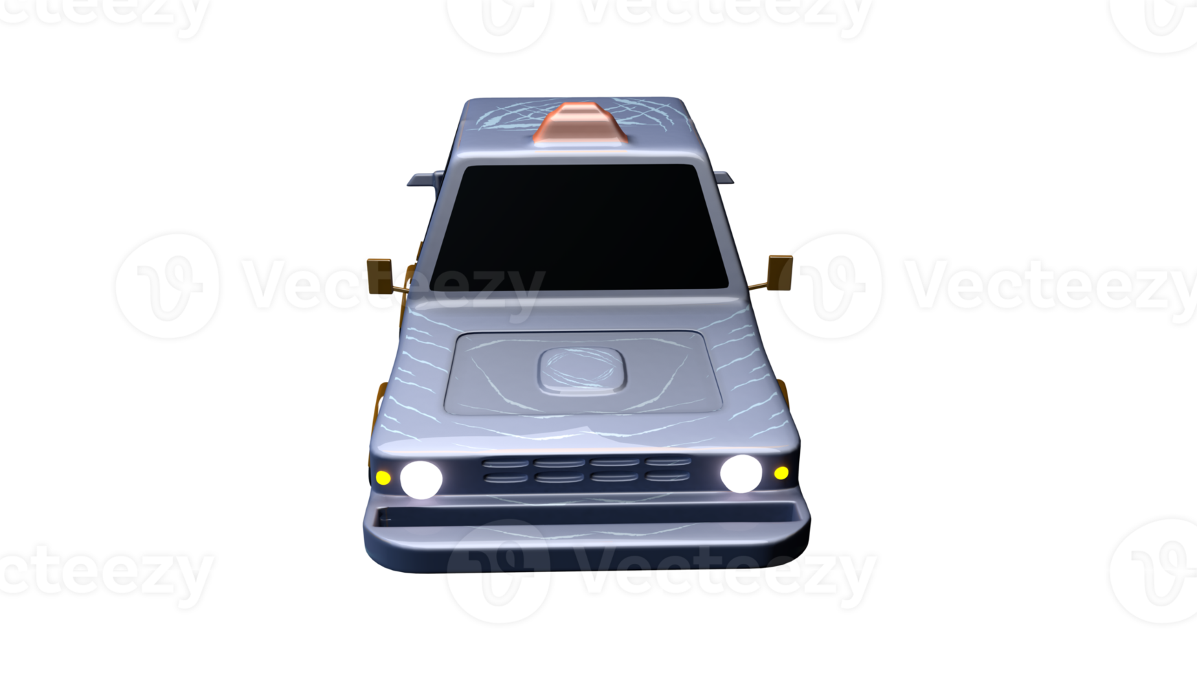 3D taxi car with transparent background png