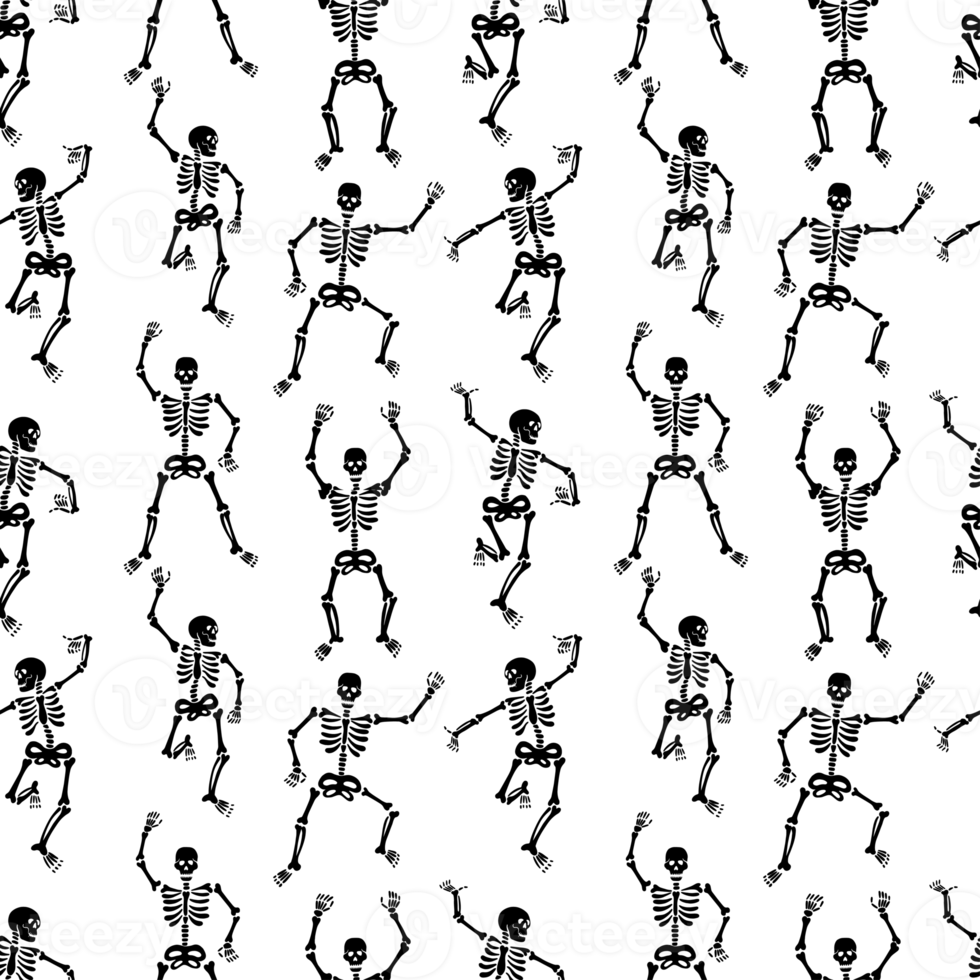 Seamless pattern with skeletons png