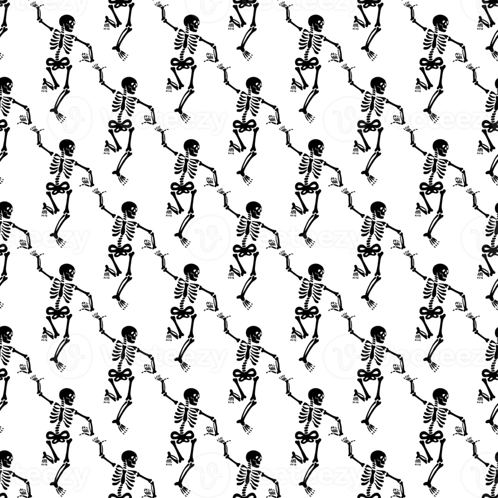 Seamless pattern with skeletons png
