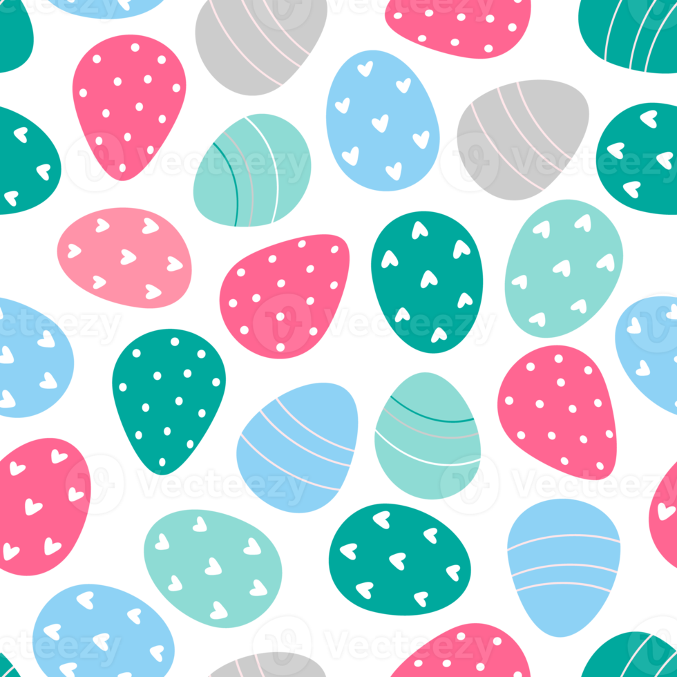 Easter festive pattern with eggs. Easter seamless background png