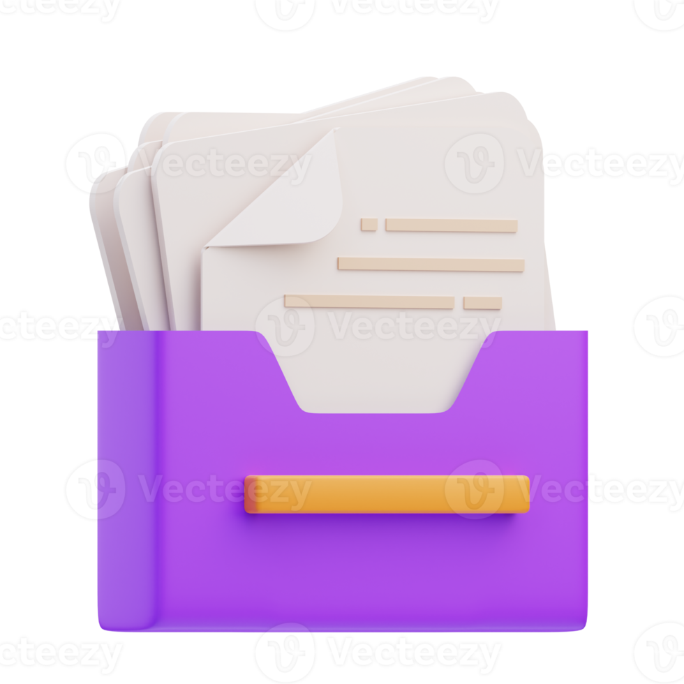 3d render illustration of Archive icon, office material png