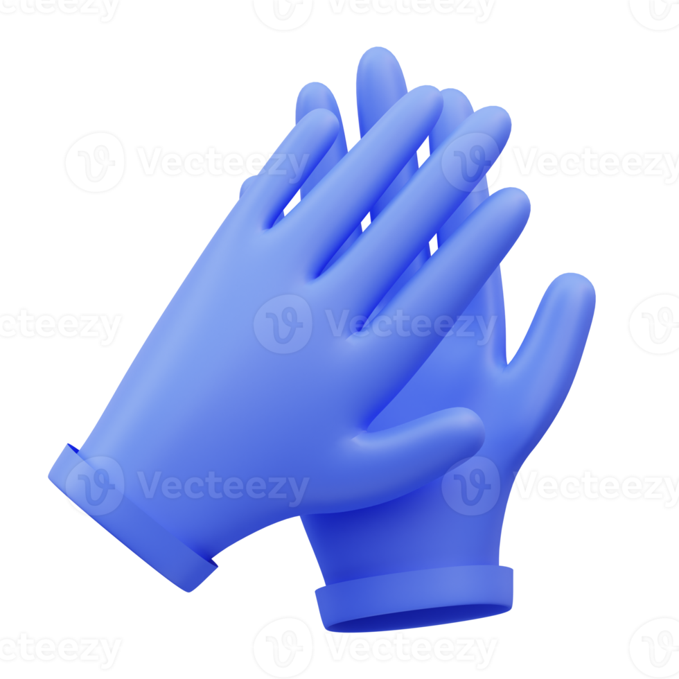 3d render Gloves icon illustration, suitable for safety design themes, user manual themes, web, app etc png