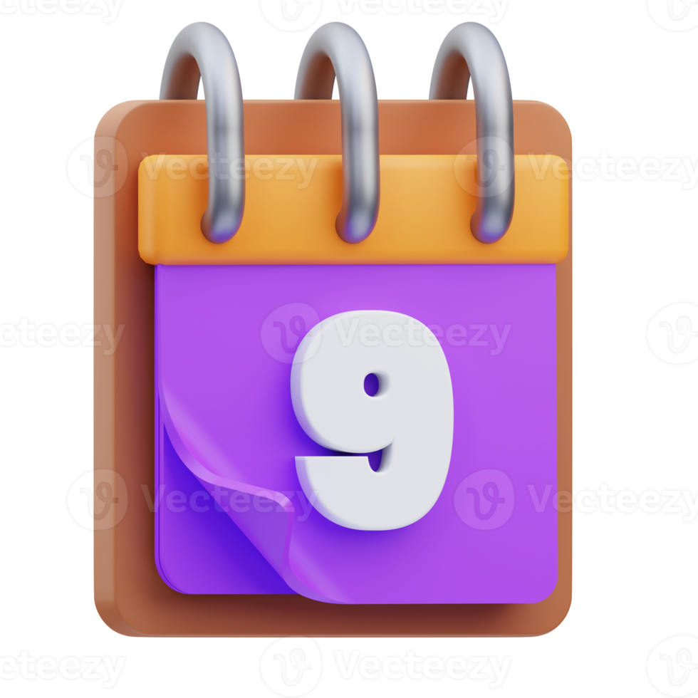 3d render illustration of calendar icon, office material png