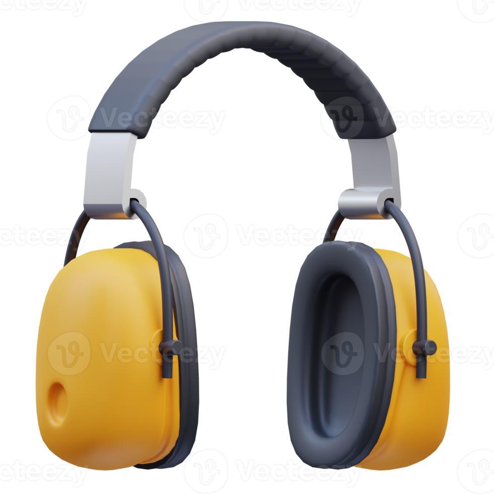 3d render Ear protection icon illustration, suitable for safety design themes, user manual themes, web, app etc png